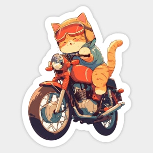 Cool cat riding motorbike Sticker